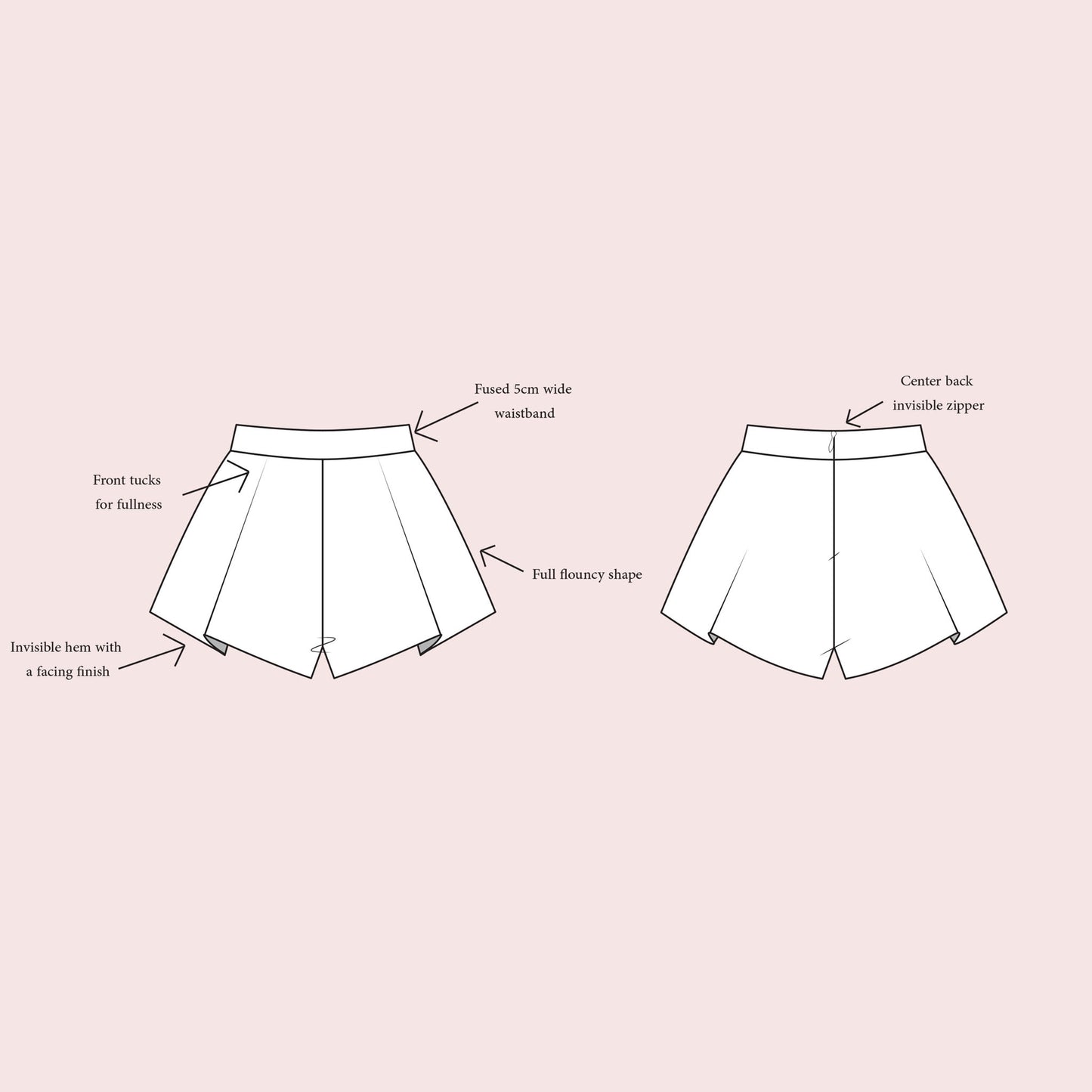 The Flared Pleat Shorts